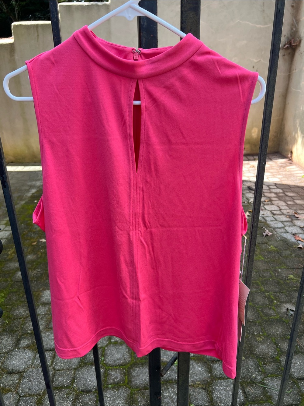 Worth Hot Pink Sleeveless Keyhole Tank